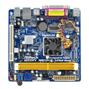 Mainboard ASRock AD525PV Intel Dual-Core Atom Processor D525 (1.8 GHz) DDR2 - Bild 1 von 3