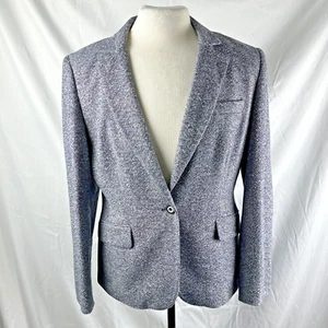Talbots blau weiß Wollmischung Blazer Jacke 14 Businesskleid Retro - Bild 1 von 10