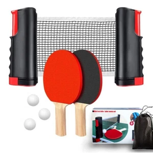 Pro Table Tennis Kit Ping Pong Ball Retractable Net with 2 Paddles + 3 Balls UK - Picture 1 of 5