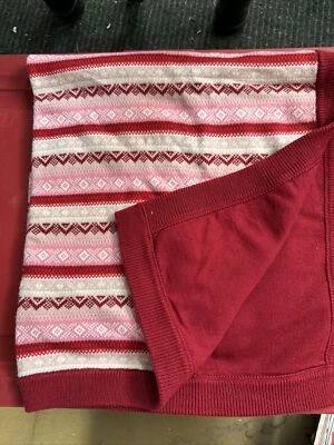 Nueva manta a rayas Gymboree roja rosa WT Foto 1 de 4