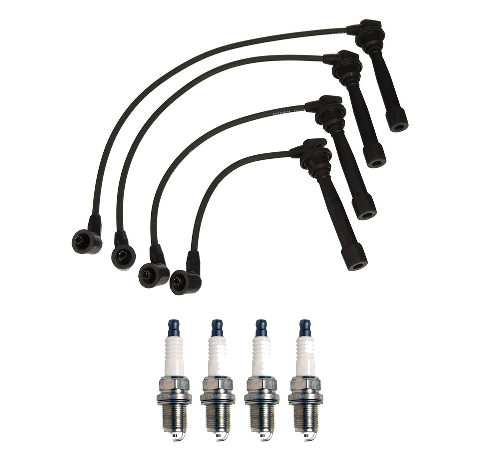 Juego de cables Denso 7 mm y 4 bujías ranura en U 0,044 kit para Hyundai Accent 1,6 L L4 Foto 1 de 1