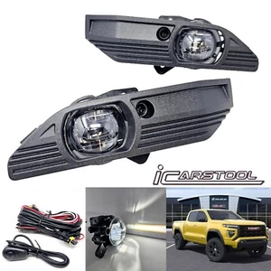 LED Fog Lights Set For 2023 2024 GMC Canyon with Texture Black Bezel Switch Wire - Picture 1 of 22
