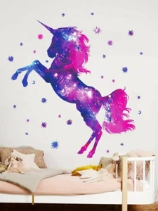Unicorn Print Wall Sticker, Kids room décor, nursery room décor, kids fairy Dec - Picture 1 of 6