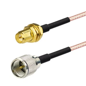 RP-SMA Female to mini UHF Male RF Adapter Cable pigtail Coax RG316 for Wireless - Picture 1 of 7
