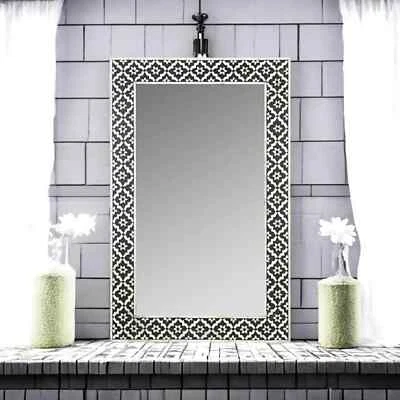 Personalized Bone Inlay Mirror Frame handmade bone inlay mirror frame decorative - Image 1 of 4