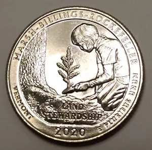D Marsh-Billings 2020-Rockefeller cuarto de elección - prueba de gemas como BU ~ PL - Imagen 1 de 4