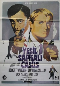 "L'ESPION AU CHAPEAU VERT" Affiche turque 1967 (Robert VAUGHN, David McCALLUM) - Picture 1 of 1