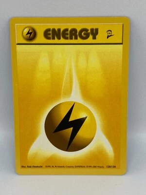 Vintage Pokemon 2000 Base Set 2 - Lightning Energy - 128/130 - NM  - Image 1 of 2
