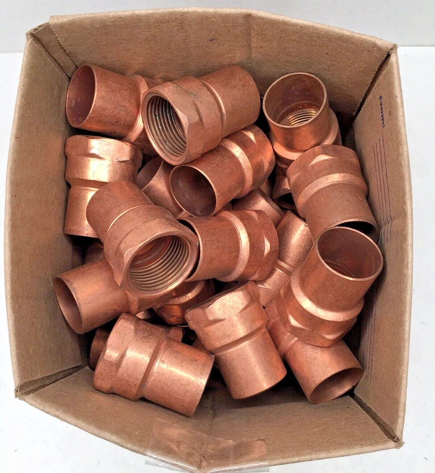 1" Threaded Female Adapter FIP COPPER PIPE 1" fitting NPT *Lot Of (39) - Image 1 of 1