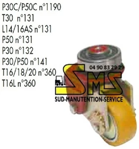ROUE PIVOT STABILISATEUR LINDE FENWICK P30C P50C N°1190 T30 N°131 P30 P50 N°141 - Picture 1 of 2
