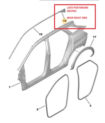 MODANATURA TERMINALE LATO SCOCCA DESTRA STELLANTIS PEUGEOT 3008 P84E 98365152XK Foto 1 de 4