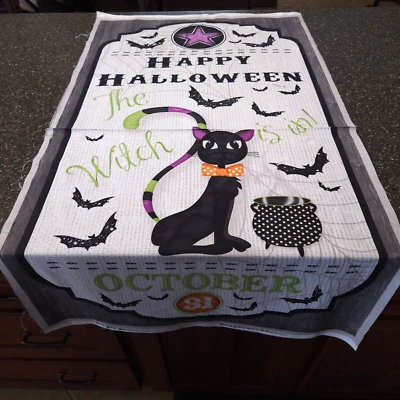 Every Witch Way Panel 23x42 Wilmington Happy Halloween Black Cat Bat - Image 1 of 4