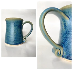 Tazza da tè caffè Lindsoe Clayworks ceramica gres blu verde manico girevole - Foto 1 di 13