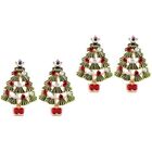  4 Pcs Banquet Vintage Brooches for Women Christmas Badge Pin Chain