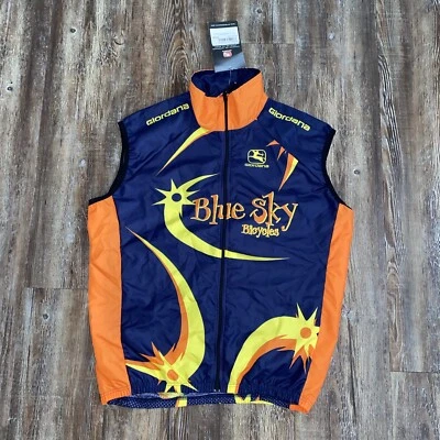 GIORDANA 男式全拉链透气防风 Olso 骑自行车背心蓝色天空 S 码 — 第 1/4 张图片
