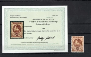 Austria 1947 ANK 833 P II. Brown Probe - Picture 1 of 2