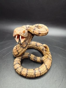 Coiled Resin 4"L x 3"H Diamondback Rattler Snake Figure Statue - Picture 1 of 8