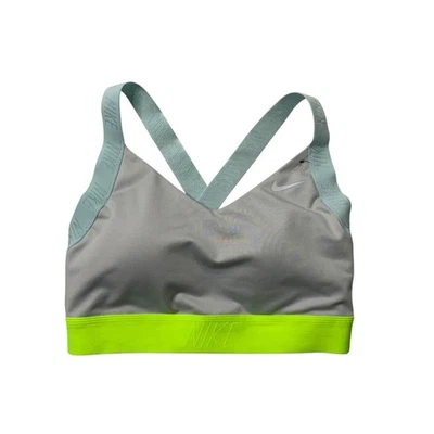 Nike Sports Bra Womens M Medium Blue Green Pro Indy Logo Back Dri Fit Padded - Image 1 of 4