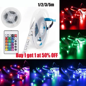 LED Strip Lights 2835 RGB Light Colour Changing Tape Cabinet TV Battery Operated - Picture 1 of 18