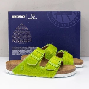 Birkenstock Arizona Hairy Lime Green Sandals Size 37 Narrow (6-6.5 US) - Picture 1 of 9
