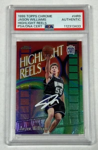 Jason Williams Highlight Reels PSA Auto 1999 Topps Chrome Sacramento Kings POP 1 - Picture 1 of 2