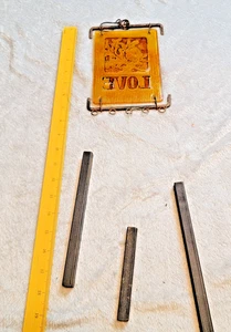 Vintage Braunglas Metall Windspiel "LOVE" Marienkäfer Blatt Motiv rustikal Deko - Bild 1 von 10