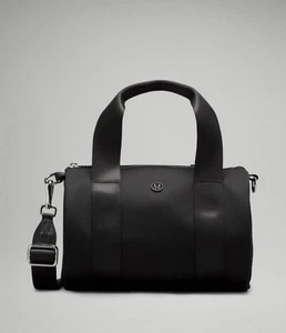 NWT Authentic Lululemon Knit Nylon Mini Barrel Duffle Bag Crossbody 5L Black - Picture 1 of 8