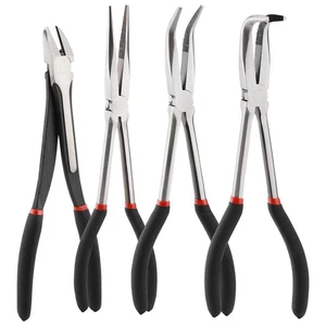 Set di 4 PZ Pinze a Lungo Raggio - Naso ad Ago 11", Naso Piegato 45 e 90, Pinza Diagonale... - Foto 1 di 7