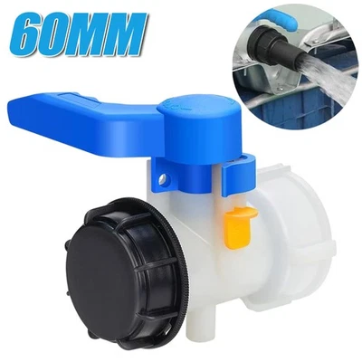 60mm Klappenhahn Auslaufhahn Ventil Adapter Absperrhahn Für IBC Container 2025 - Bild 1 von 4