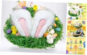 Easter Bonnet Kit: DIY Craft Set with Straw Hats, Kids Make Your Own Bonnet - Picture 1 of 6