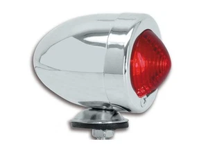 Chrome Red Bullet Marker Side Light Short Stem Motorcycle/ Trikes - Picture 1 of 8