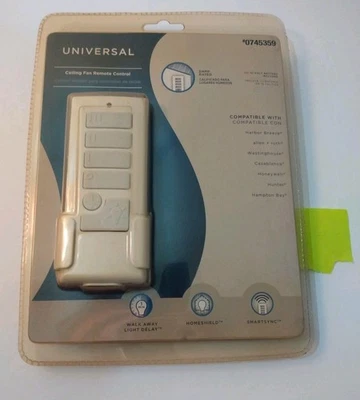 Harbor Breeze Universal Ceiling Fan Remote Control #0745359 White New Sealed B - Image 1 of 4
