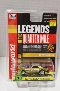 AUTO WORLD LEGENDS R26 HO Slot Car Don “The Snake” Prudhomme 1970 Cuda 4G - Imagen 1 de 2