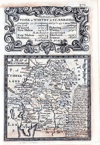 Antique map, Ogilby / Bowen, Westmorland / Roads from York to Whitby & Scarboro - Picture 1 of 3