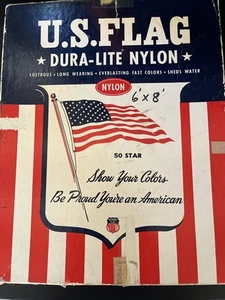 Vintage Bulldog USA 50 Star Flag 100% Cotton Bunting 4'x6' Dettra Flag Co - Picture 1 of 10