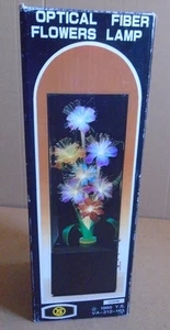80er Jahre 14" groß, Glasfaser, Farbwechsel Blume Stimmungslampe Spieluhr - Bild 1 von 16