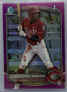 Naibel Mariano - 2025 Bowman Chrome 1st Fuschia Refractor Mojo /299 REDS - Bild 1 von 2