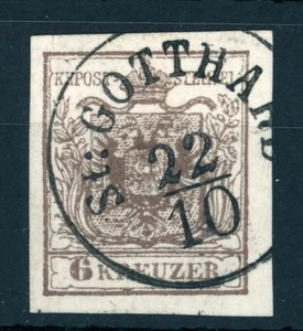 1850 Austria Hungary 6 kr stamp with nice St: GOTTHARD postmark | Muller: 12 - Bild 1 von 2