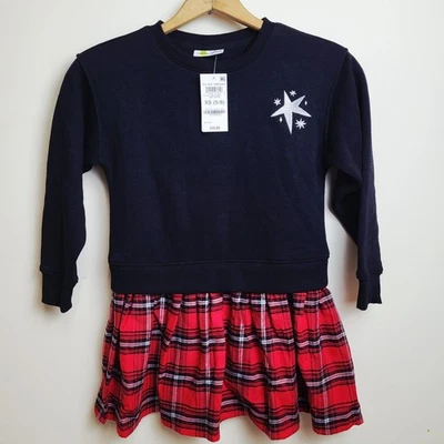 Epic Threads Girls XS 5-6 Black Plaid Dress Tunic Top Star Sparkle Holiday - Image 1 of 4