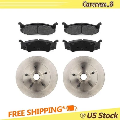 Conjunto de pastillas de freno delanteras y rotores y buje para Dodge Ramcharger 5,2 L 1985-1993 Foto 1 de 4