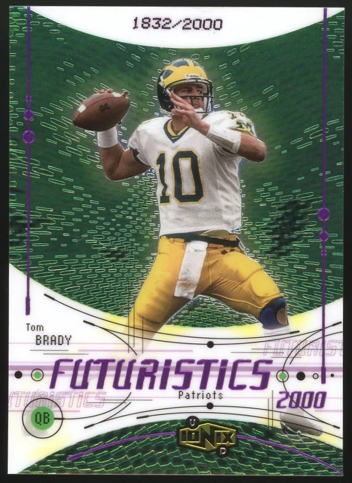 TOM BRADY 2000 UPPER DECK IONIX FUTURISTICS ROOKIE 1832/2000 #77 RC - Image 1 of 2