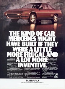 1987 Subaru: Mercedes Might Have Built Vintage Print Ad - Picture 1 of 1