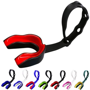 Black/Red Strapped Youth Mouth Guard for Kids - Sports Mouthguard with Connec... - Bild 1 von 7
