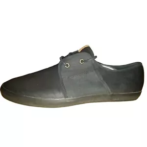 Aldo Paresa Sneakers Men Sz 13 Black Brown Canvas Lace Up Casual Workwear - Picture 1 of 9