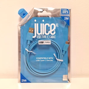 Juice USB Type-C 2m Charge & Sync Cable Aqua XL 2 metre USB-C iPhone Samsung - Picture 1 of 2