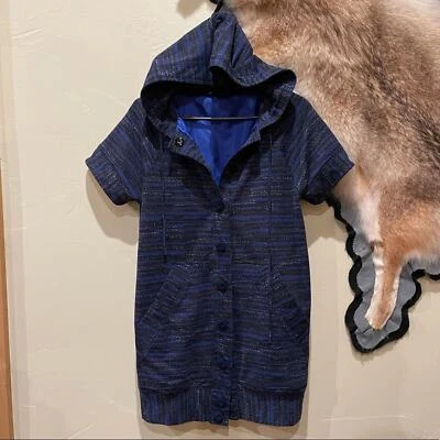 Chaqueta con capucha de manga corta vintage Marc Jacobs XS túnica abrigo púrpura Foto 1 de 4