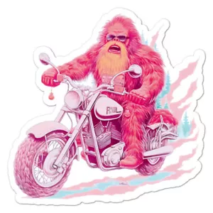 Bigfoot Riding Motorcycle, Vinyl Decal Sticker, Indoor Outdoor, 3 Sizes, #9304 - Picture 1 of 1