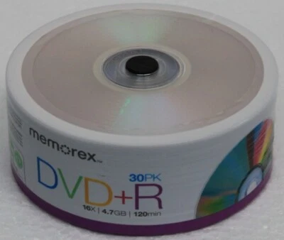 Memorex DVD+R 30Pk 16X 4.7GB 120Min Brand New Factory Sealed - Image 1 of 2