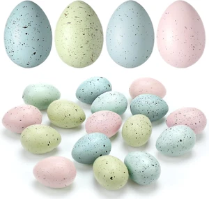 Easter Speckled Eggs 2.4 in Plastic Speckled Eggs Bowl and Vase Filler Faux Chic - Picture 1 of 12