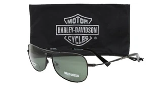 Harley Davidson men's Aviator metal Polarized sunglasses HDX834 BLK-2 Black NWT - Picture 1 of 5